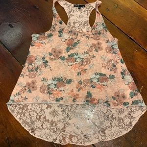 Sheer tank with crochet back 🇨🇦